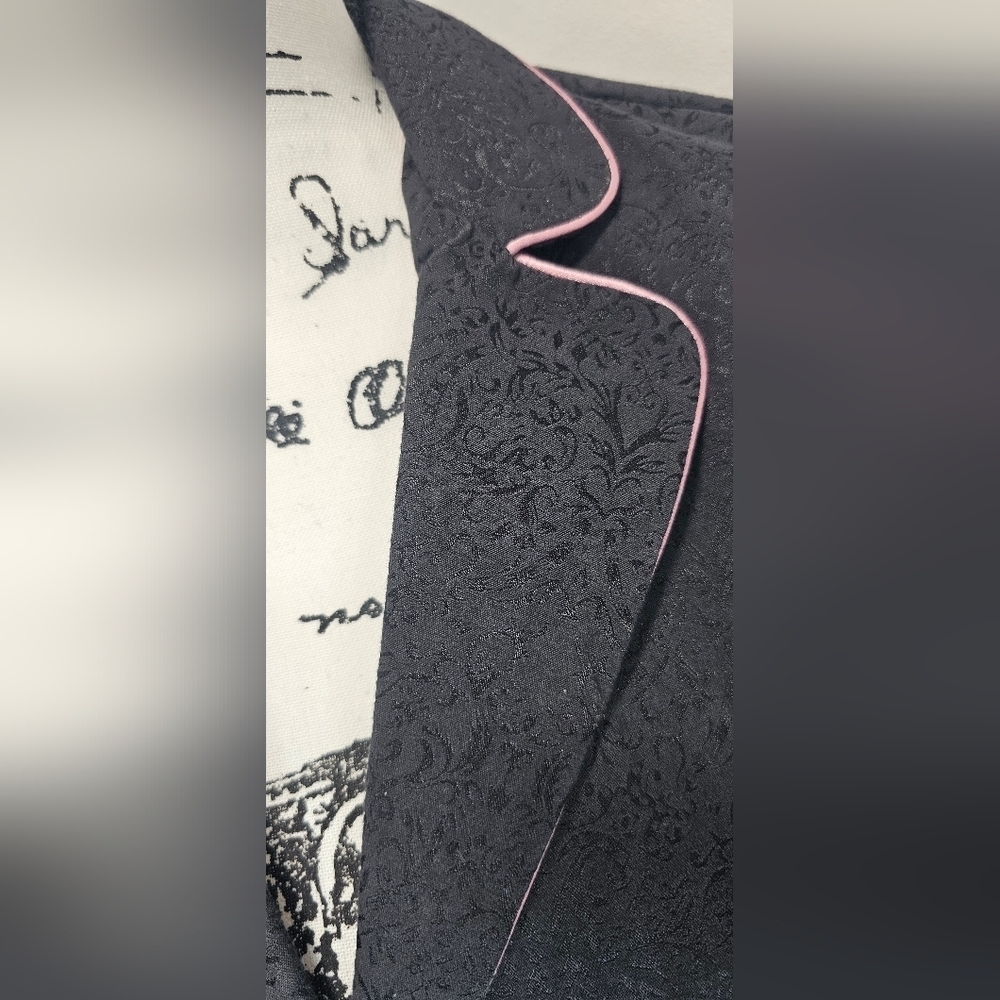 My Michelle Women's Junior Black Blazer Pink Trim Size 5/6 Career Office Jacket - Picture 4 of 15